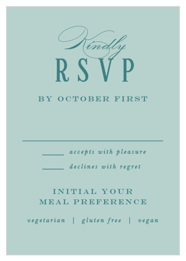 The Formal Charm Response Cards are a great way to get a guest headcount for your wedding. 