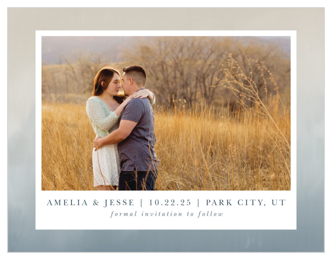 Soft Mist Save the Date Cards