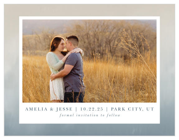 Family and friends are sure to mark their calendars for your wedding with our Soft Mist Save the Date Magnets.