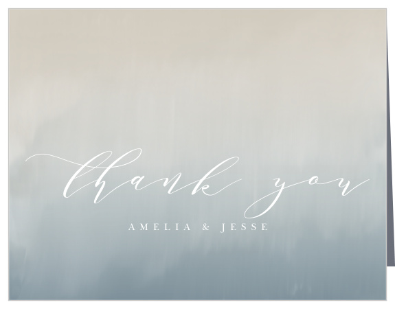 Our Soft Mist Wedding Thank You Cards let family and friends know how much you appreciated their support on your big day.