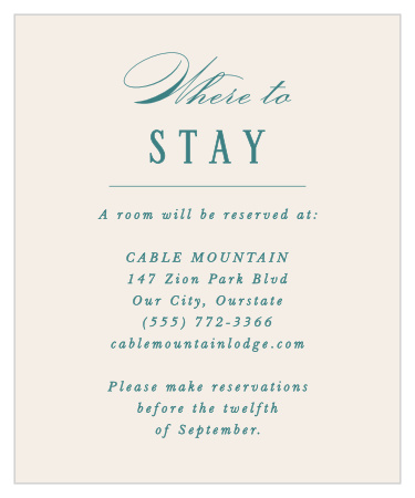The Formal Charm Accommodation Cards match the rest of the invitation suite perfectly!