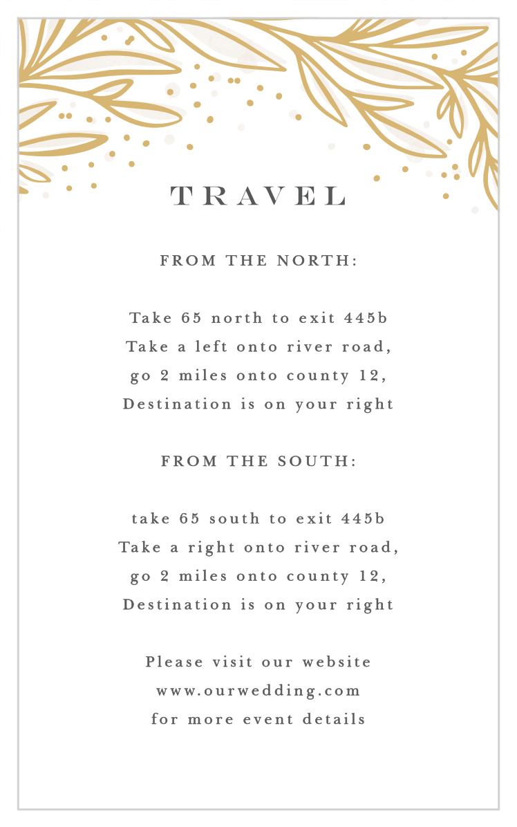 Draped Leaves Direction Cards