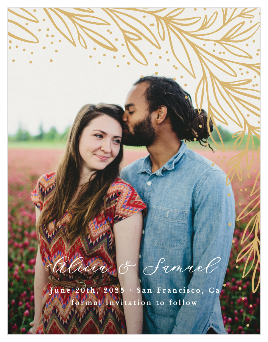 Draped Leaves Save the Date Magnets