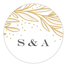 Our Draped Leaves Wedding Stickers are the perfect memento of your special day to gift to family and friends.