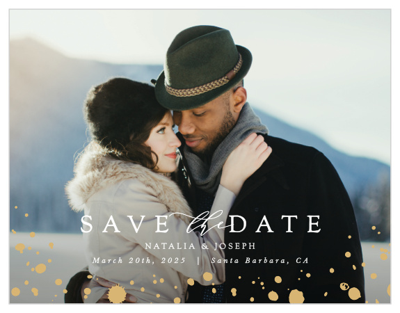 Mark a spot on everyone's calendar with our Painted Stone Save the Date Cards.