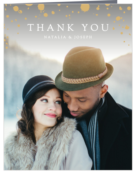 Show your supporters how much they mean with our Painted Stone Wedding Thank You Cards.