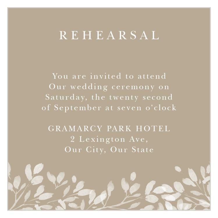 Hanging Canopy Rehearsal Cards