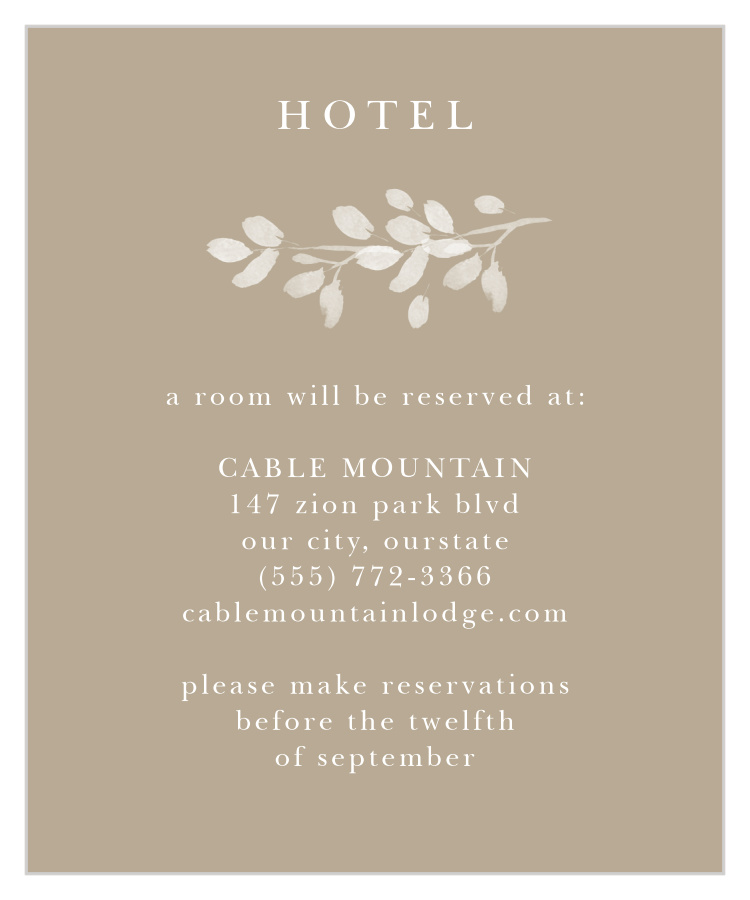 Hanging Canopy Accommodation Cards