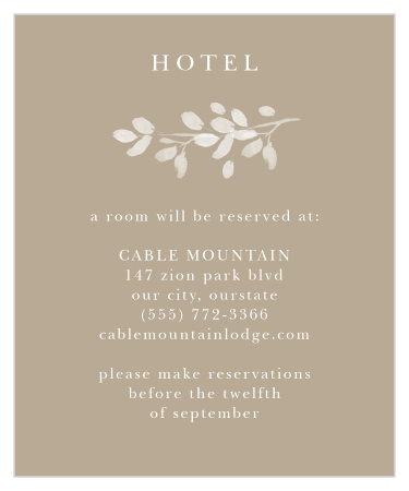 Help all your traveling guests with our Hanging Canopy Accommodation Cards.