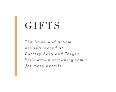 Include our Classic Sophistication Registry Cards in your wedding suite to let your guests know where they can find your gift wishlists!