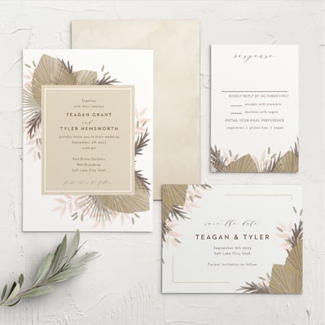 Dried Foliage Wedding Invitations