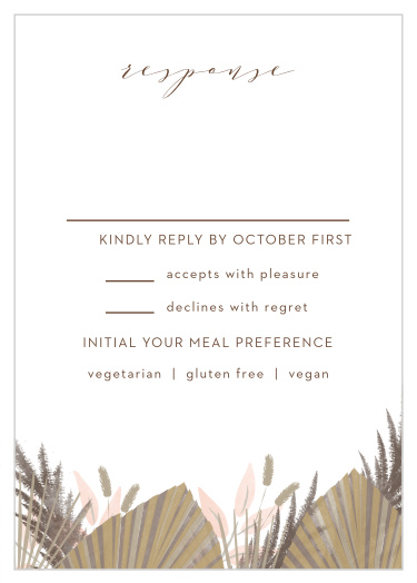 Get a headcount for your wedding with our Dried Foliage Response Cards.