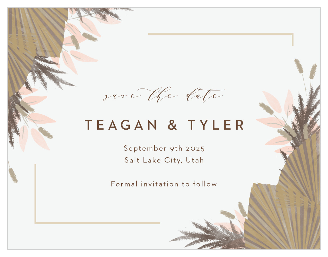 Dried Foliage Save the Date Cards