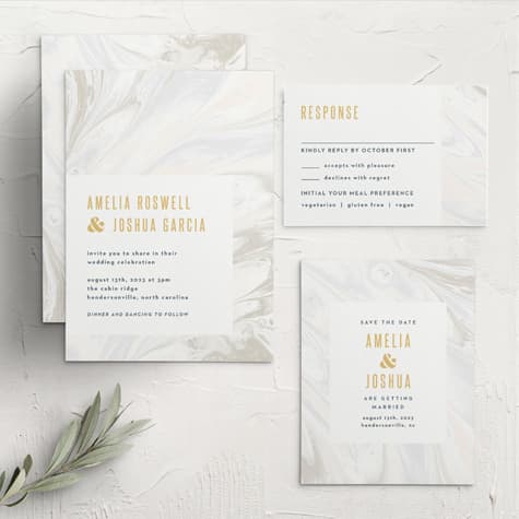 Marbled Shell Wedding Invitations