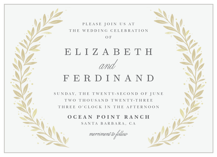 Our Modern Half Circle Wedding Invitations gather close friends and family together to celebrate your marriage.