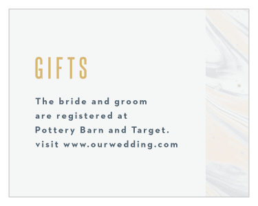 Make finding the perfect gift easy for your guests with our Marbled Shell Registry Cards.