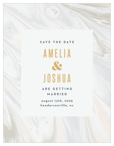 Mark a spot on everyone's calendar with our Marbled Shell Save the Date Cards.
