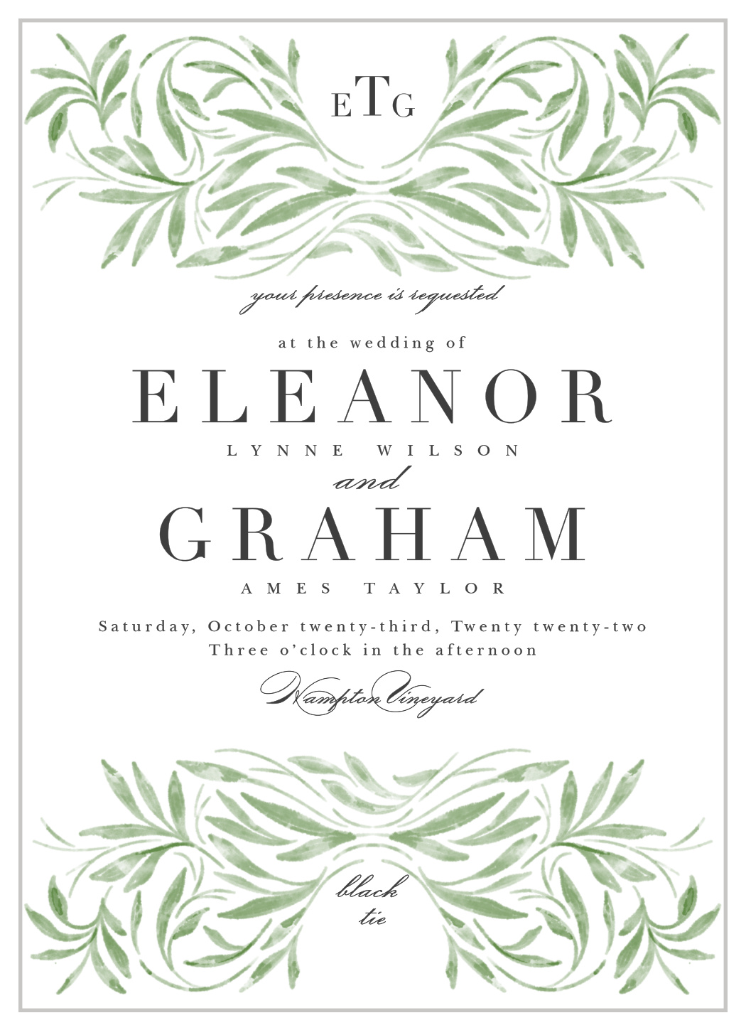Engraved Elegance Wedding Invitations
