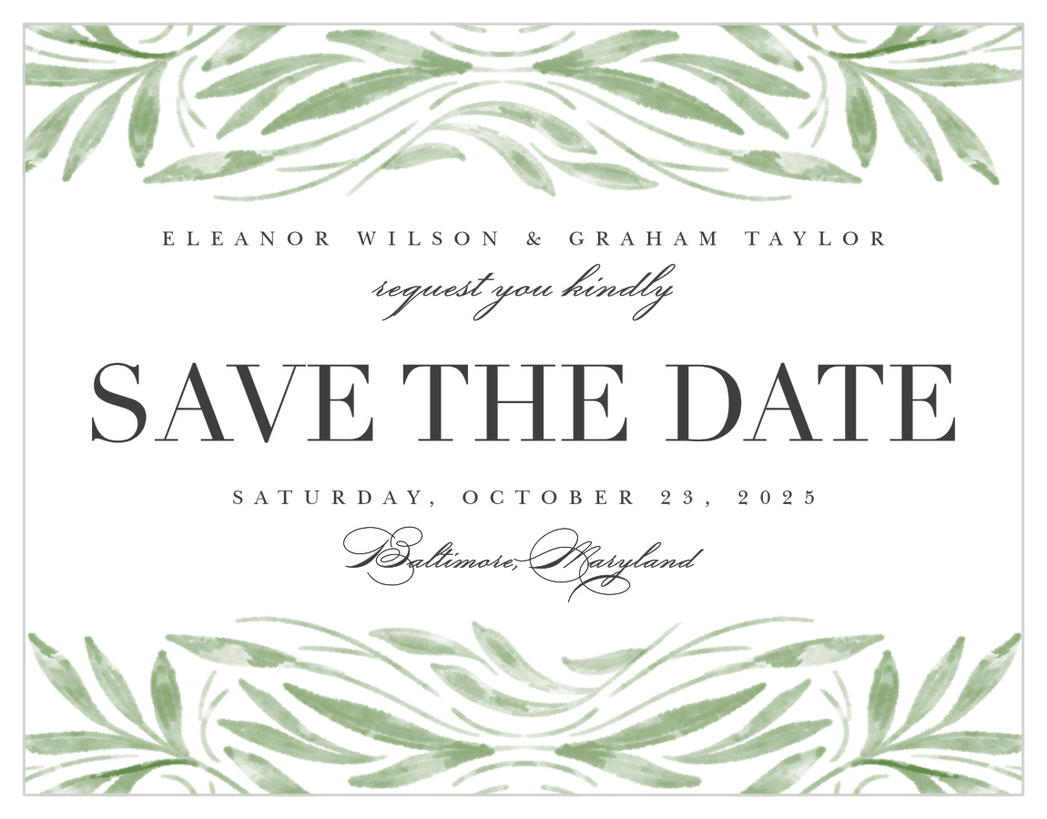 Engraved Elegance Save the Date Cards