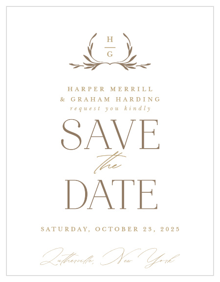 Our Monogrammed Minimalist Save the Date Magnets are sure to have family and friends marking their calendars for your big day. 