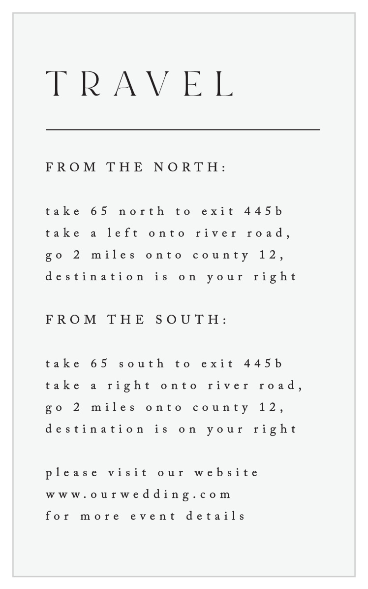 Minimal Magnifique Direction Cards