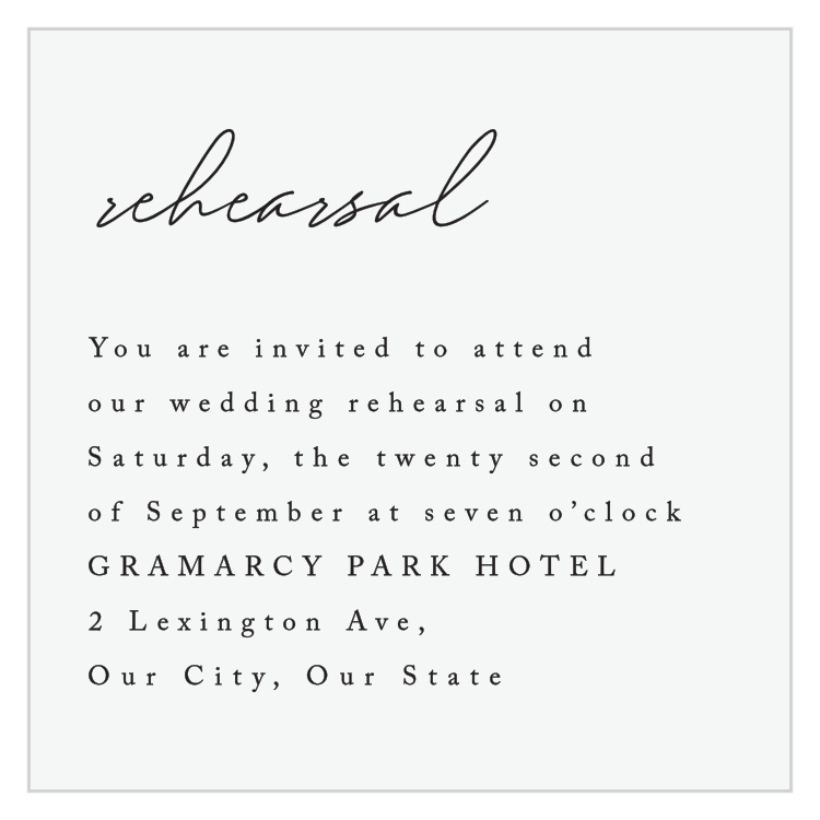 Minimal Magnifique Rehearsal Cards