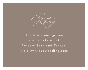 Let your guests know the best way to support you and your partner with our Composed Canvas Registry Cards. 