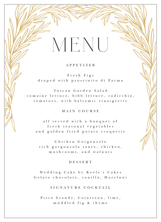 Wedding Menus | Design Your Menu Cards Instantly Online!