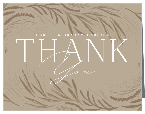 Send your appreciation for the gifts and support of family and friends surrounding your wedding event with our Botanical Romance Wedding Thank You Cards that coordinate with the rest of the Botanical Romance Wedding Suite of products perfectly.