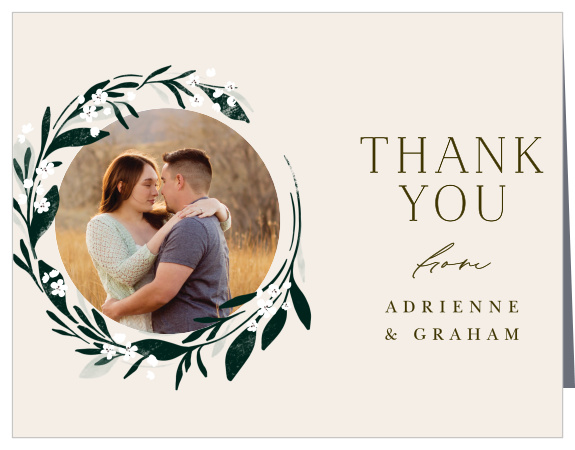 Send your appreciation for the gifts and support of family and friends surrounding your wedding event with our Encircled Elegance Wedding Thank You Cards that coordinate with the rest of the Encircled Elegance Wedding Suite of products perfectly.