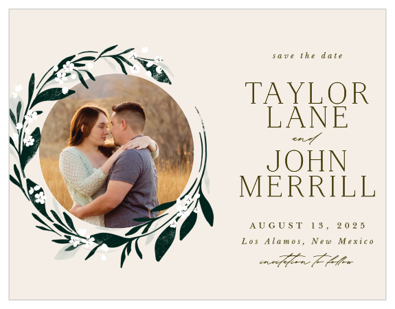 Prepare your future guests to attend your upcoming wedding event with the help of our Encircled Elegance Save the Date Cards.