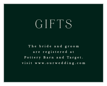 Guide your guests to your personalized registry full of the specific things you and your spouse will need with our Encircled Elegance Registry Cards.