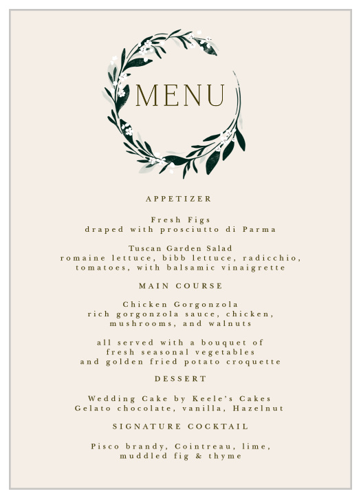 Wedding Menus | Design Your Menu Cards Instantly Online!