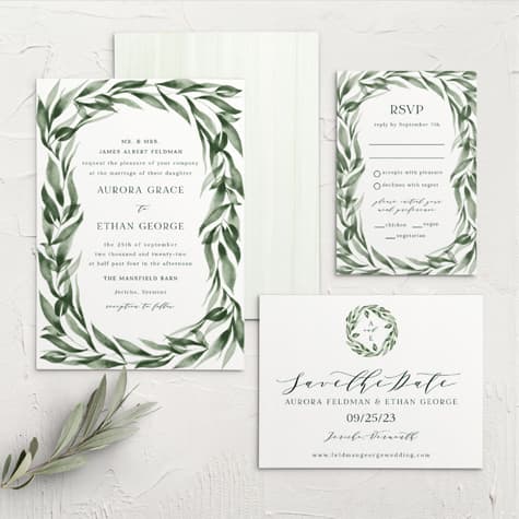 Verdant Vine Wedding Invitations