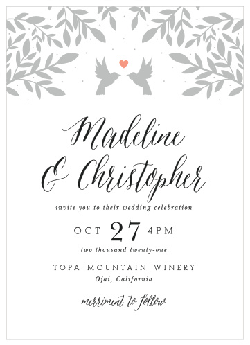 Our sweet Whimsical Love Birds Portrait Wedding Invitations are the fantastical design you've been looking for!