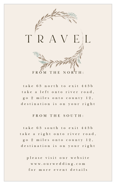 Our Hidden Garden Direction Cards help family and friends on their way to your wedding venue. 