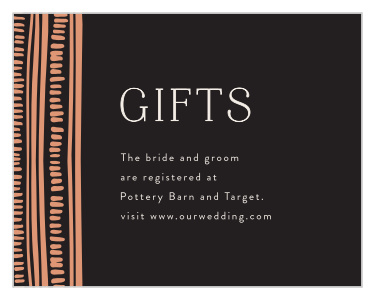 Share the best way to support the new couple by guiding your friends and family to the wedding registry with our Boho Radiance Registry Cards. 