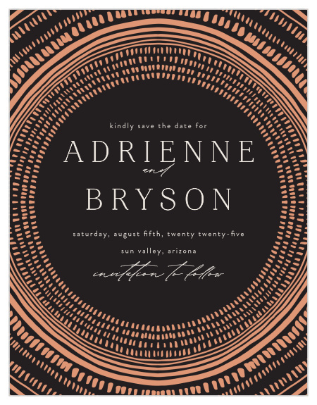 Mark a spot on your friend's calendar with our Boho Radiance Save the Date Cards.