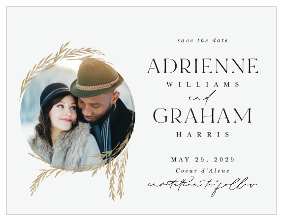 Mark a spot on everyone's calendar with our Looking Glass Save the Date Magnets.