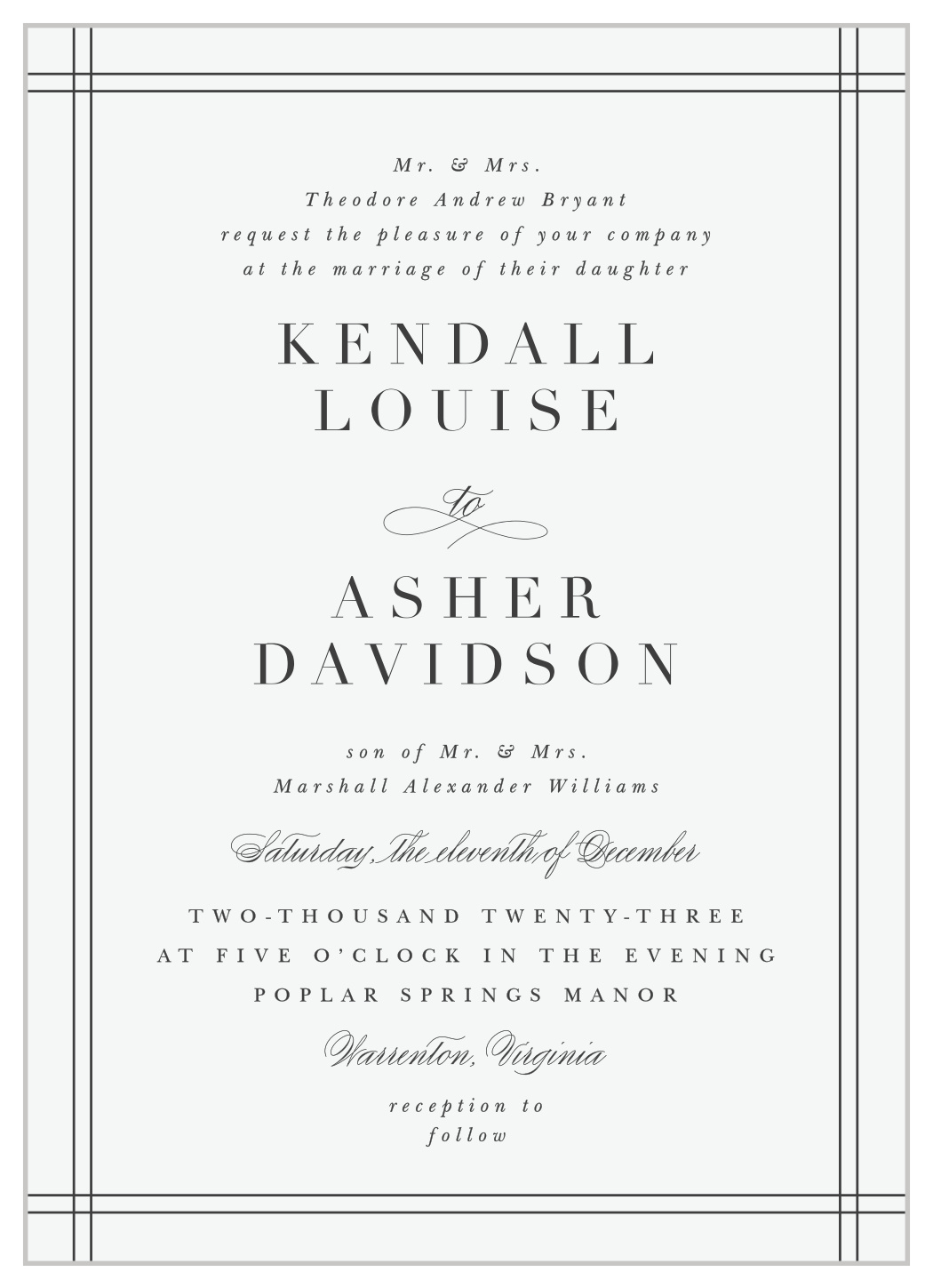 Classical Statement Wedding Invitations