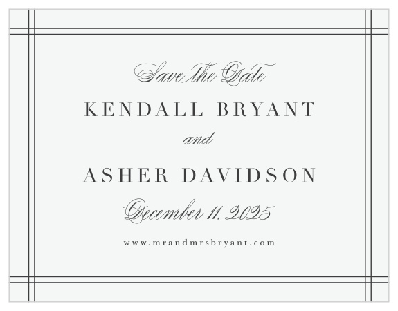 Family and friends are sure to mark their calendars for your wedding when they see the look of our Classical Statement Save the Date Cards.