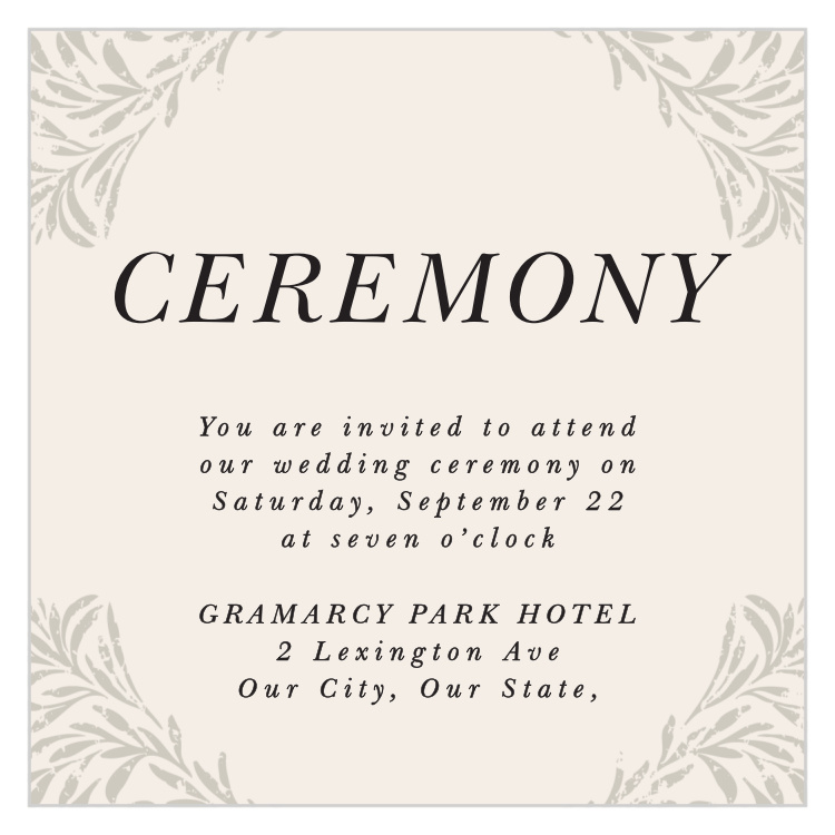 Vintage Flourish Ceremony Cards