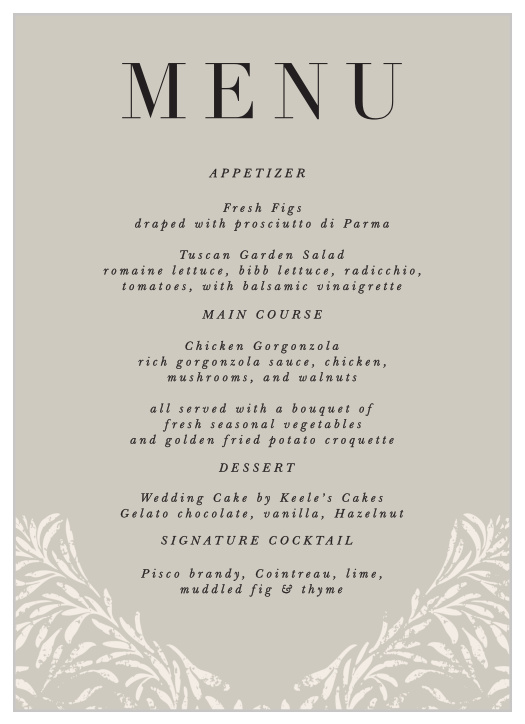 Wedding Menus | Design Your Menu Cards Instantly Online!