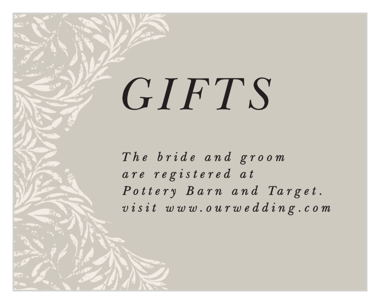 Vintage Flourish Registry Cards