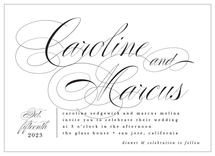 Announce your wedding in stunning style with our Considered Cursive Wedding Invitations that exude all the elegance you want for your wedding event.