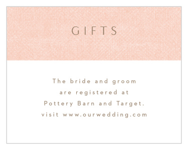 Inform family and friends where you would like your wedding gifts from with our Artful Arch Registry Cards.