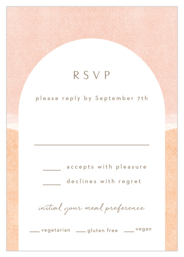 Gather a headcount of every friend and family member that plans to attend your wedding with our Artful Arch Response Cards.