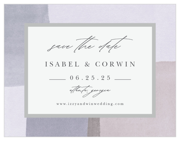 Family and friends are sure to mark their calendars for your wedding when they see the look of our Watercolor Layers Save the Date Magnets. 