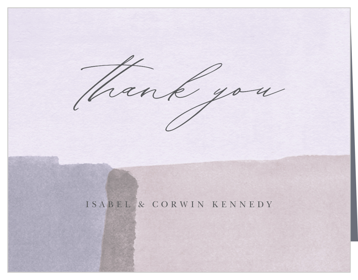 Watercolor Layers Wedding Thank You Cards