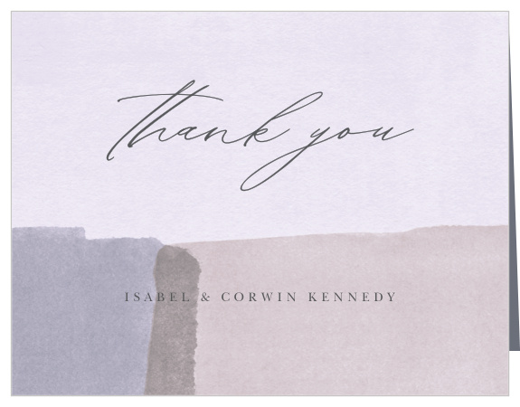 Share your appreciation for the support of family and friends on your special day with our Watercolor Layers Wedding Thank You Cards.